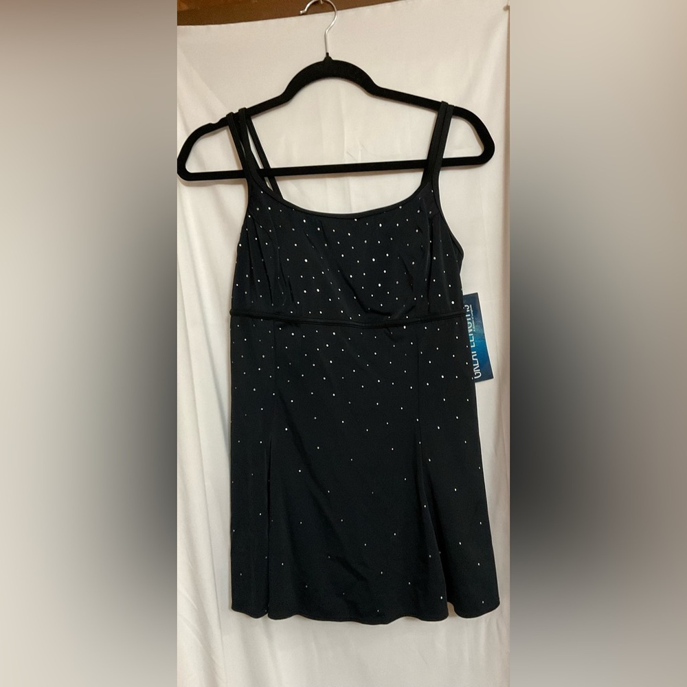 Great Length:women Diamond Falls Empire Princess seam one piece swim dress sz.10